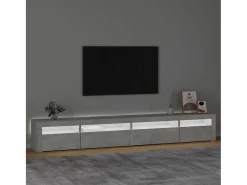 Móvel de TV com luzes LED 270x35x40 cm cimento PT169981^ Móvel De Tv