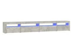 Móvel de TV com luzes LED 270x35x40 cm cimento PT169981^ Móvel De Tv
