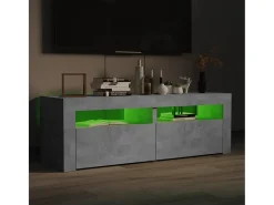 Móvel de TV com luzes LED 120x35x40 cm cimento PT856022 Cinzento