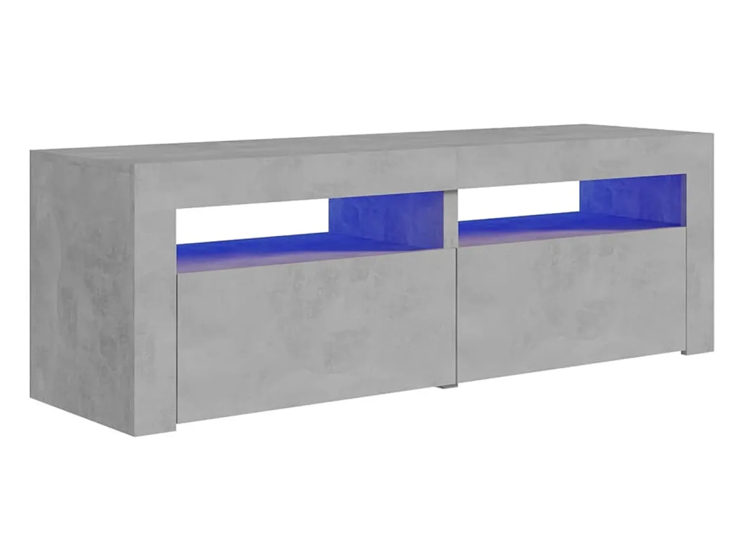 Móvel de TV com luzes LED 120x35x40 cm cimento PT856022 Cinzento