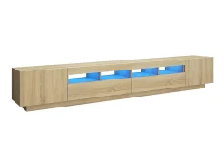 Móvel De Tv| Móvel de TV com luzes LED 260x35x40 cm carvalho sonoma PT675873 Castanho
