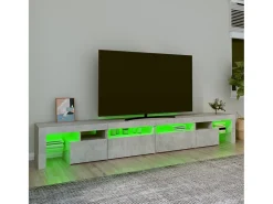 Móvel De Tv* Móvel de TV com luzes LED 260x36,5x40 cm cimento PT538606 Cinzento
