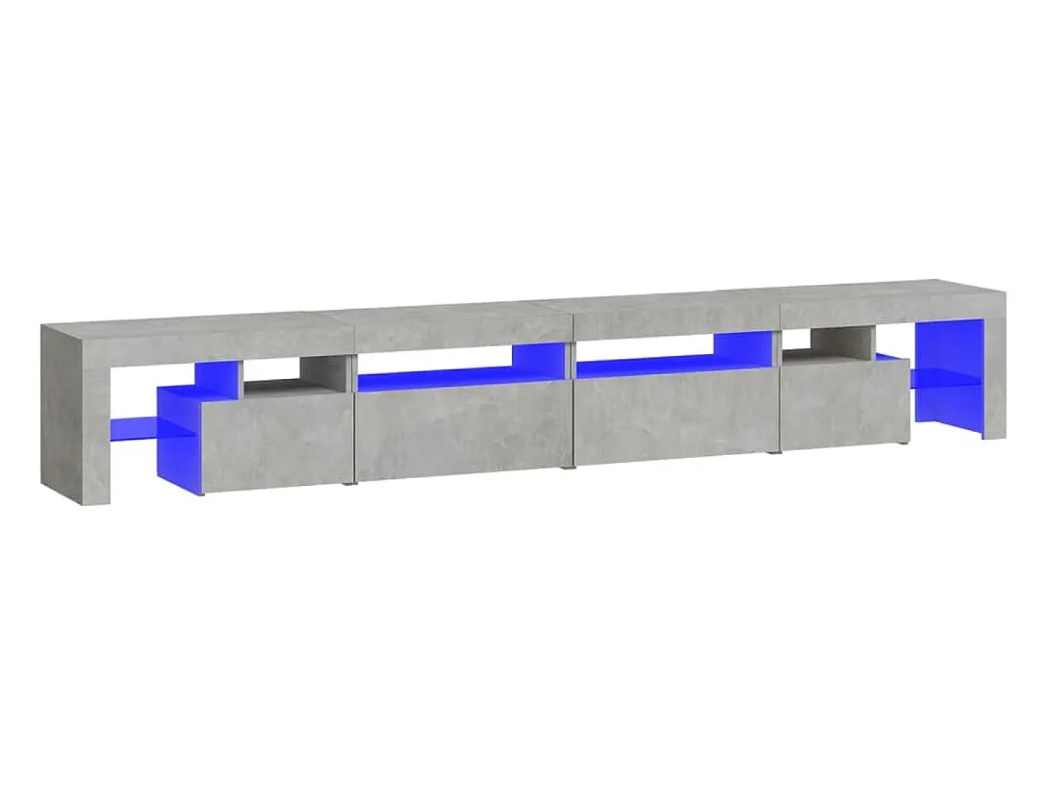 Móvel De Tv* Móvel de TV com luzes LED 260x36,5x40 cm cimento PT538606 Cinzento