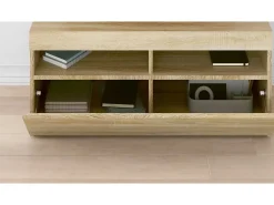 Móvel De Tv|vidaxl Móvel de TV com luzes LED 90x35x40 cm carvalho sonoma Castanho