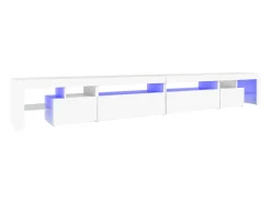Móvel De Tv* Móvel de TV com luzes LED 290x36,5x40 cm PT339142 Branco