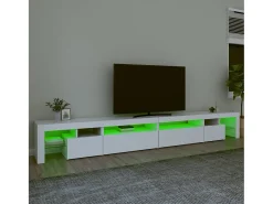 Móvel De Tv* Móvel de TV com luzes LED 290x36,5x40 cm PT339142 Branco