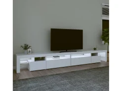 Móvel De Tv* Móvel de TV com luzes LED 290x36,5x40 cm PT339142 Branco