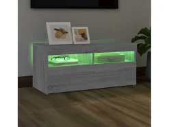 Móvel de TV com luzes LED 90x35x40 cm sonoma PT134291^ Móvel De Tv