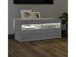 Móvel de TV com luzes LED 90x35x40 cm sonoma PT134291^ Móvel De Tv