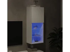 Móvel De Tv* Móvel de TV com luzes LED 40,5x30x102 cm PT383572 Branco