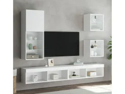 Móvel De Tv* Móvel de TV com luzes LED 40,5x30x102 cm PT383572 Branco