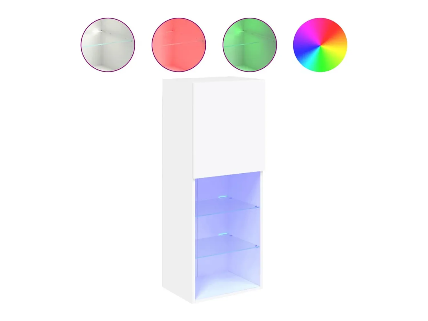 Móvel De Tv* Móvel de TV com luzes LED 40,5x30x102 cm PT383572 Branco