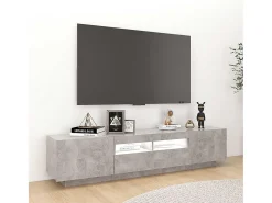 vidaxl Móvel de TV com luzes LED 180x35x40 cm cimento^ Móvel De Tv