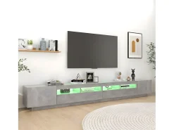 Móvel De Tv* Móvel de TV com luzes LED 300x35x40 cm cimento PT465394 Cinzento