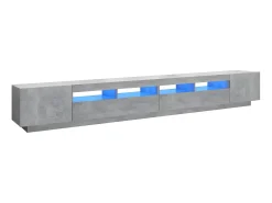 Móvel De Tv* Móvel de TV com luzes LED 300x35x40 cm cimento PT465394 Cinzento
