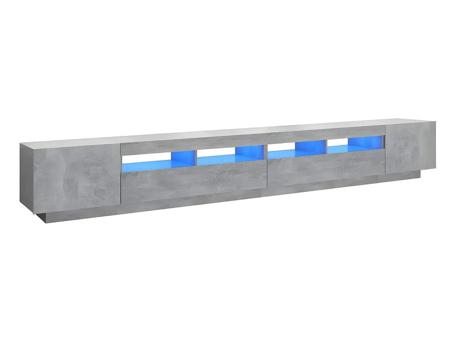 Móvel De Tv* Móvel de TV com luzes LED 300x35x40 cm cimento PT465394 Cinzento