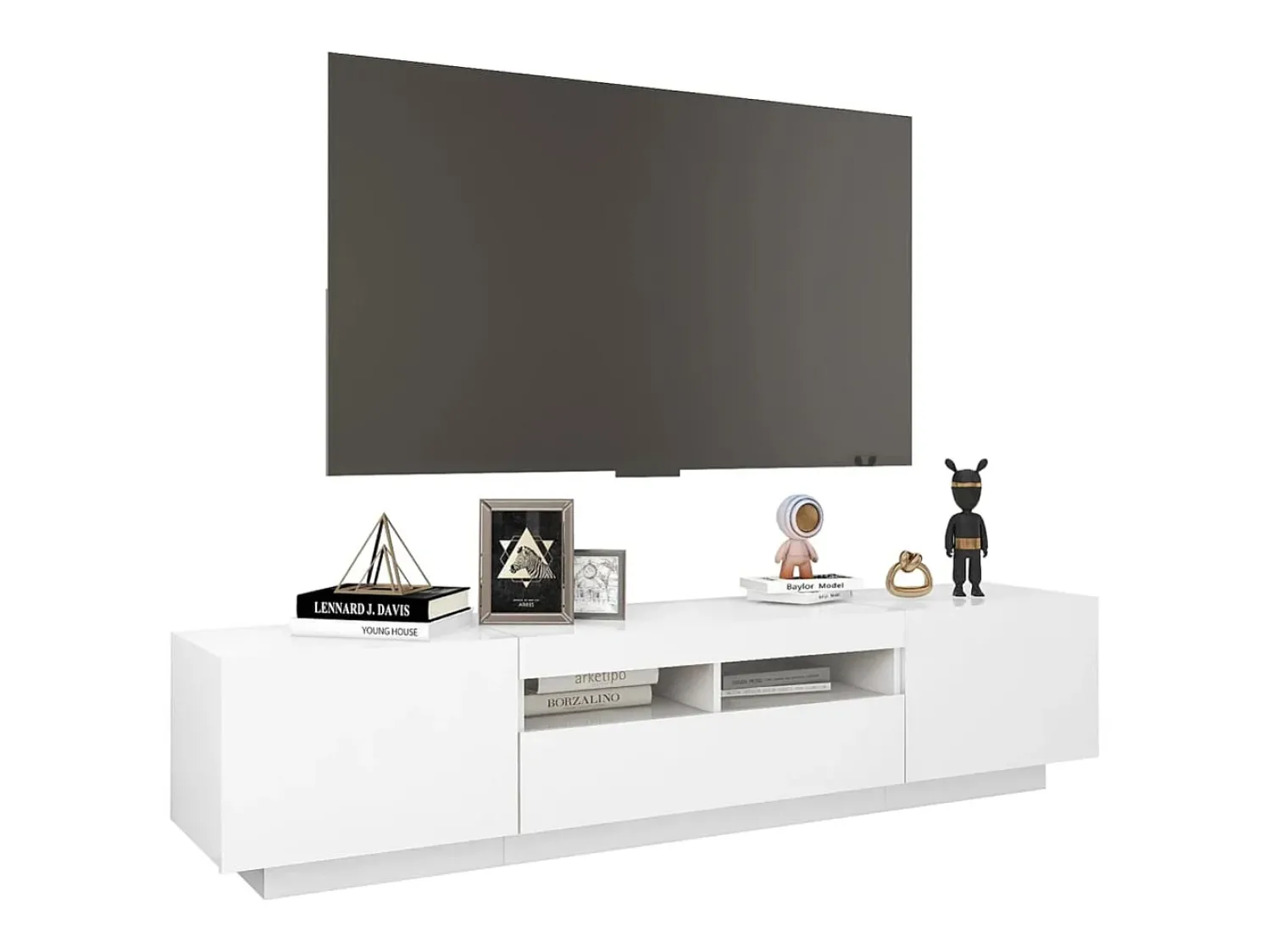 Hot vidaxl Móvel de TV com luzes LED 180x35x40 cm Branco
