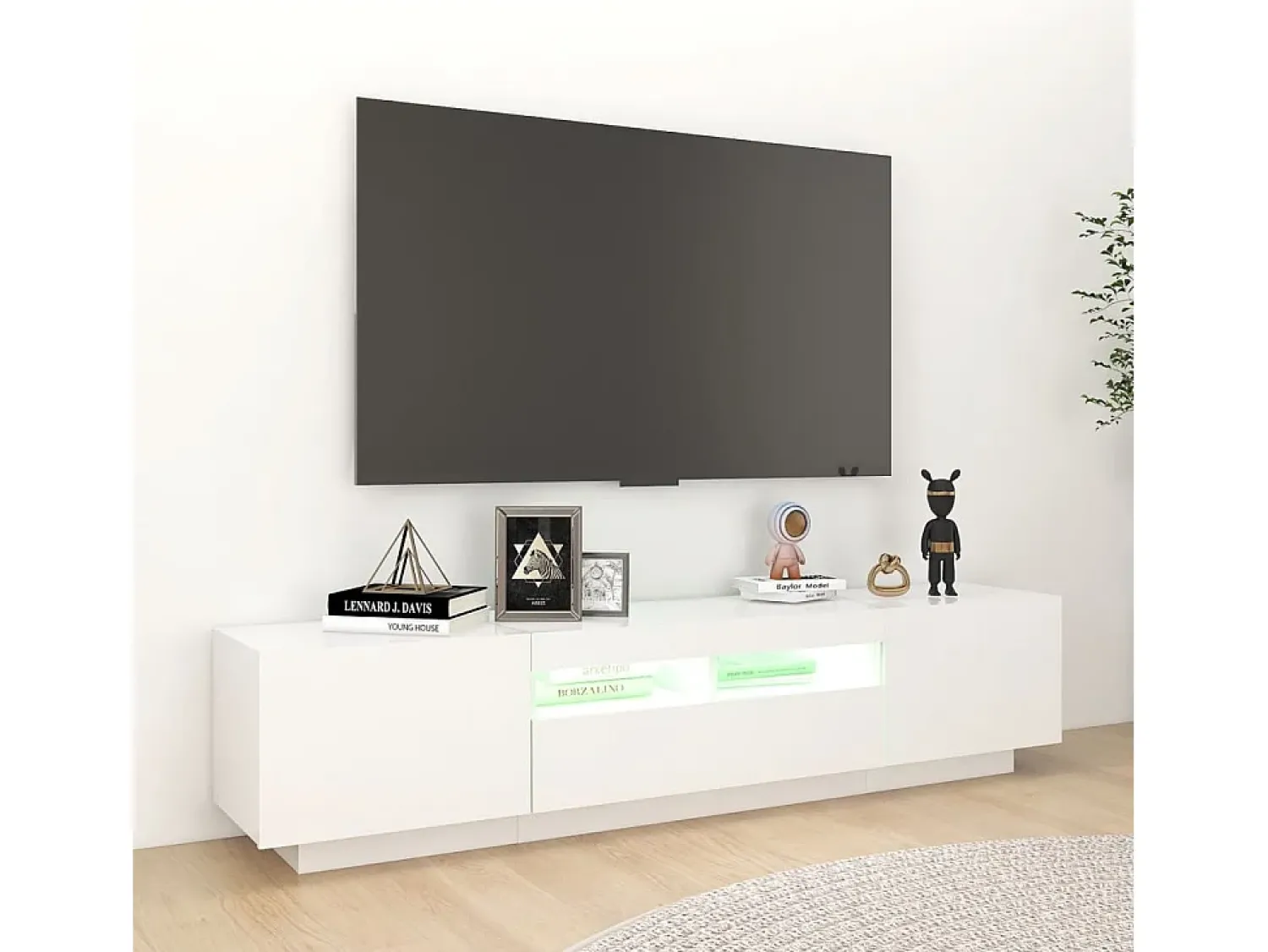 Hot vidaxl Móvel de TV com luzes LED 180x35x40 cm Branco
