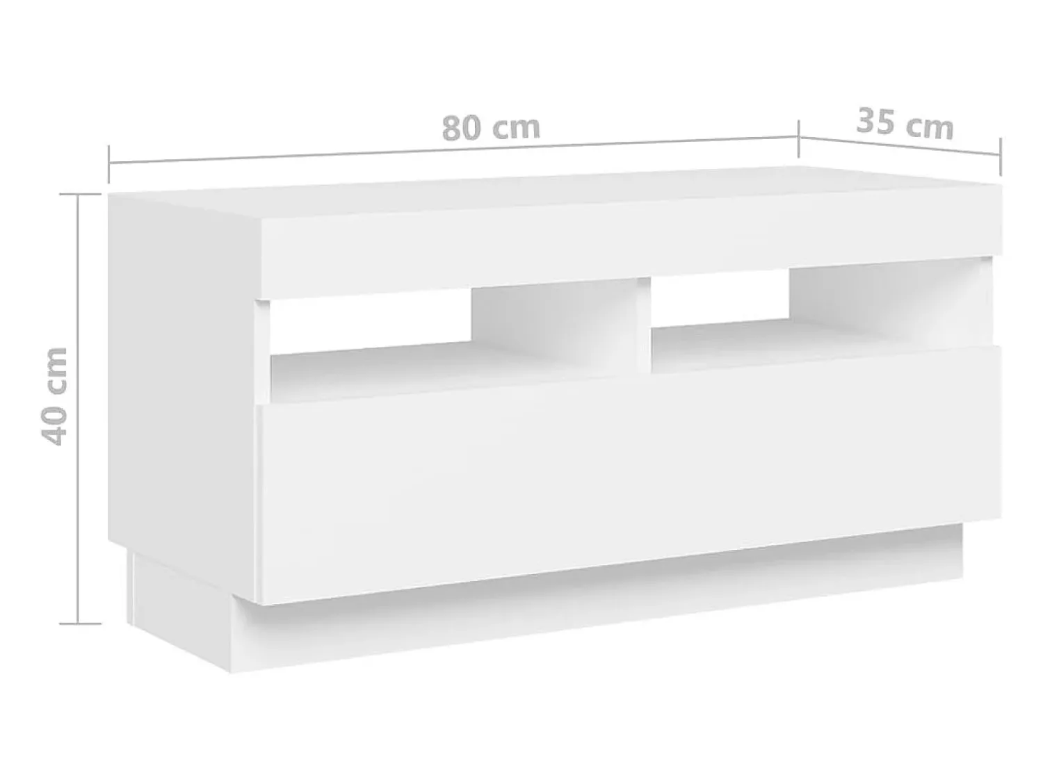 Hot vidaxl Móvel de TV com luzes LED 180x35x40 cm Branco