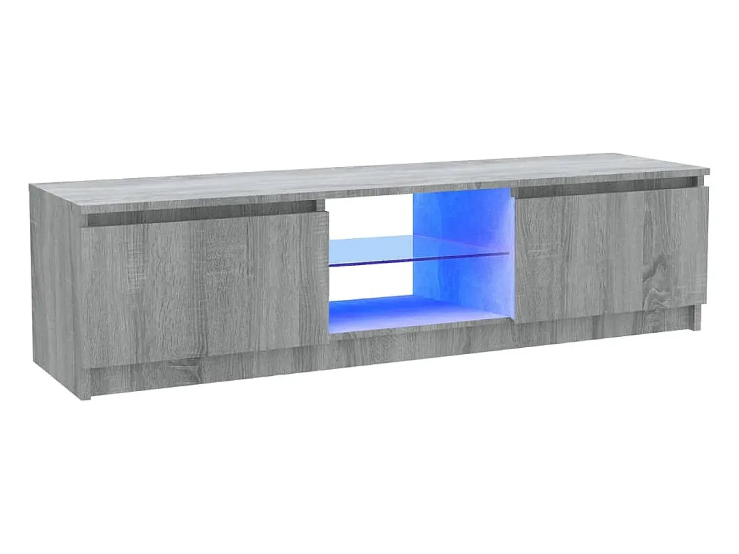 Outlet Móvel de TV com luzes LED 120x30x35,5 cm sonoma PT492800 Cinzento
