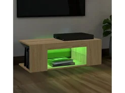 Móvel de TV com luzes LED 90x39x30 cm carvalho sonoma PT850528^ Móvel De Tv