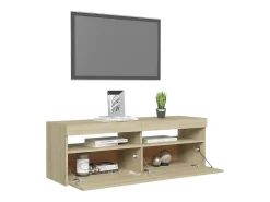 Móvel De Tv|vidaxl Móvel de TV com luzes LED 120x35x40 cm carvalho sonoma Castanho