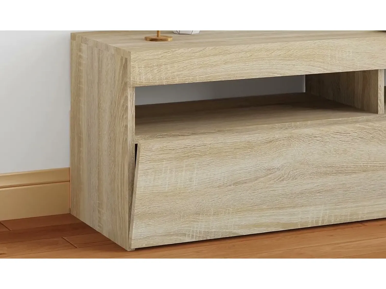 Móvel De Tv|vidaxl Móvel de TV com luzes LED 120x35x40 cm carvalho sonoma Castanho