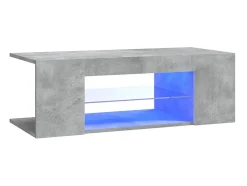 Móvel de TV com luzes LED 90x39x30 cm cimento PT293388^ Móvel De Tv