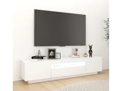 Móvel De Tv| Móvel de TV com luzes LED 180x35x40 cm PT198683 Branco