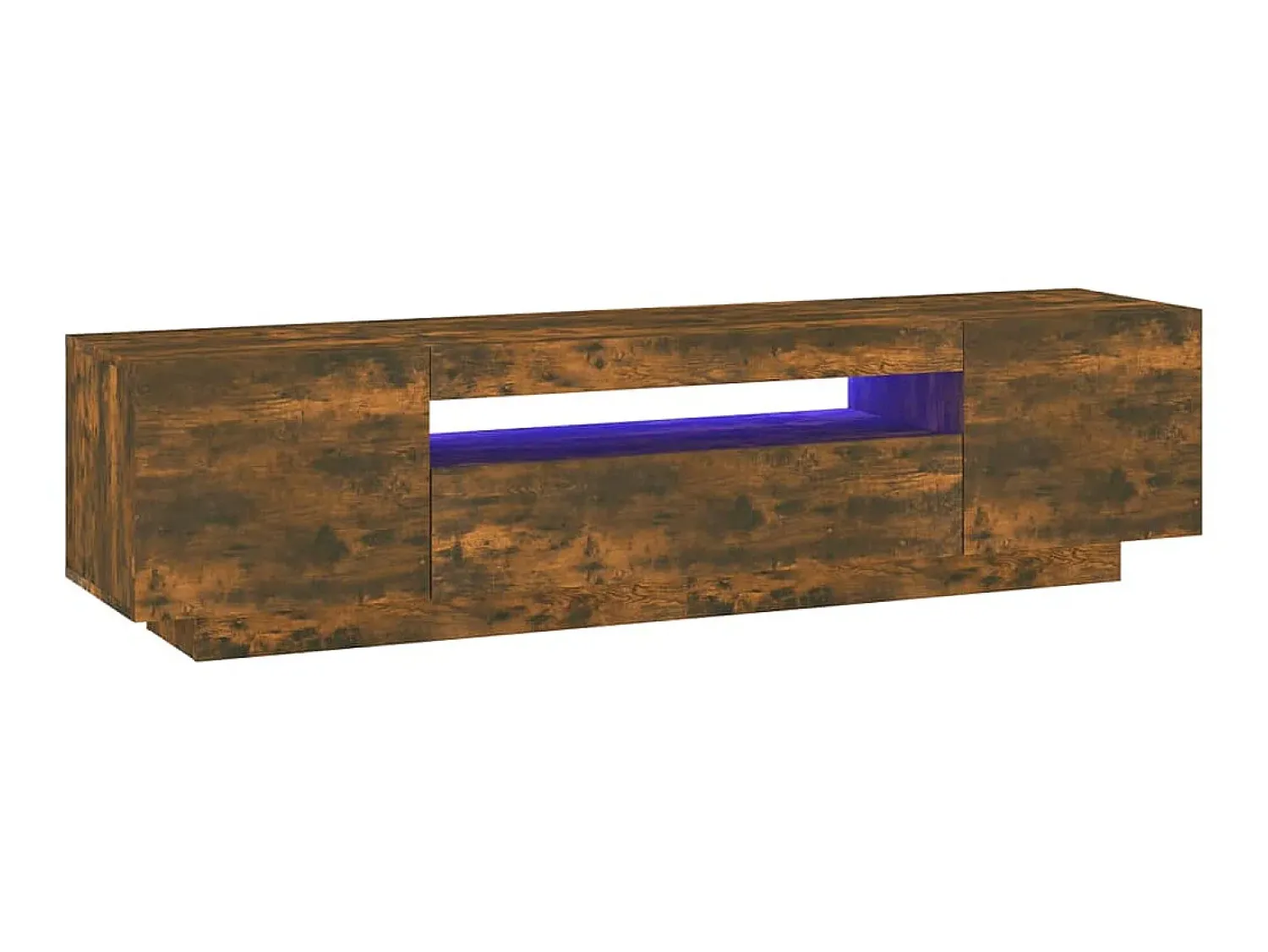 Móvel De Tv| Móvel de TV com luzes LED 160x35x40 cm carvalho fumado PT447116 Castanho