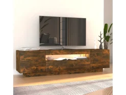 Móvel De Tv| Móvel de TV com luzes LED 160x35x40 cm carvalho fumado PT447116 Castanho
