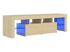 Móvel De Tv* Móvel de TV com luzes LED 140x36,5x40 cm carvalho sonoma PT609531 Castanho