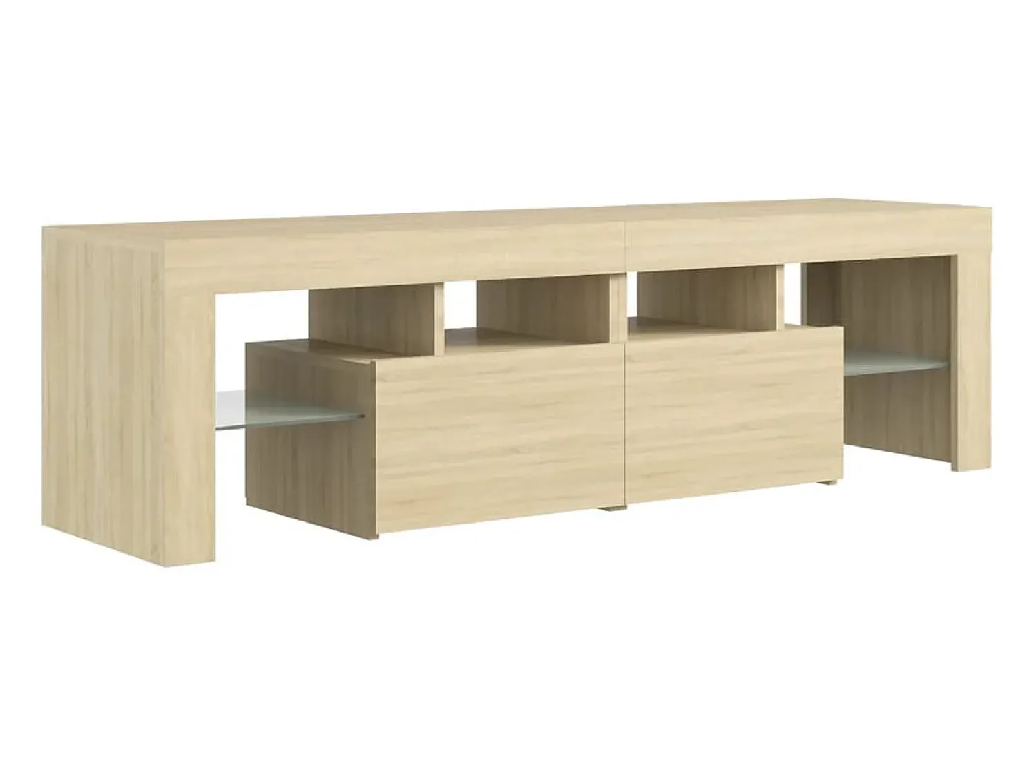 Móvel De Tv* Móvel de TV com luzes LED 140x36,5x40 cm carvalho sonoma PT609531 Castanho