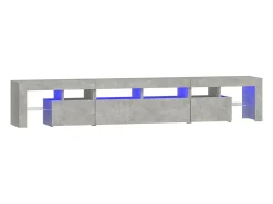 Móvel De Tv| Móvel de TV com luzes LED 230x36,5x40 cm cimento PT823589 Cinzento