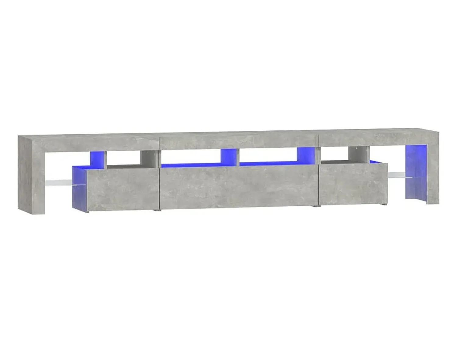 Móvel De Tv| Móvel de TV com luzes LED 230x36,5x40 cm cimento PT823589 Cinzento