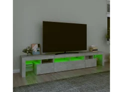 Móvel De Tv| Móvel de TV com luzes LED 230x36,5x40 cm cimento PT823589 Cinzento