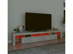 Móvel De Tv| Móvel de TV com luzes LED 230x36,5x40 cm cimento PT823589 Cinzento