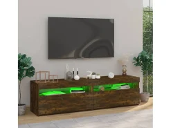 Sale Móvel de TV com luzes LED 2 pcs 75x35x40 cm carvalho fumado PT493978 Castanho