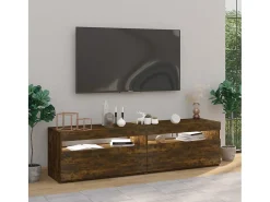 Sale Móvel de TV com luzes LED 2 pcs 75x35x40 cm carvalho fumado PT493978 Castanho