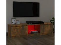 Móvel De Tv* Móvel de TV com luzes LED 140x40x35,5 cm carvalho fumado PT208112 Castanho