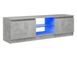 Móvel De Tv* Móvel de TV com luzes LED 120x30x35,5 cm cimento PT433194 Cinzento