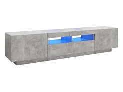 Móvel de TV com luzes LED 180x35x40 cm cimento PT400541^ Móvel De Tv