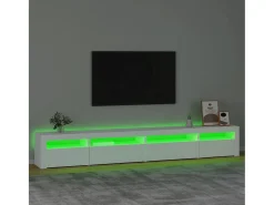 Móvel De Tv* Móvel de TV com luzes LED 270x35x40 cm PT305708 Branco