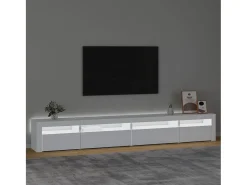 Móvel De Tv* Móvel de TV com luzes LED 270x35x40 cm PT305708 Branco