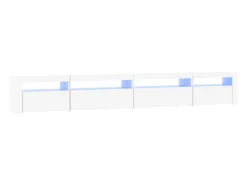 Móvel De Tv* Móvel de TV com luzes LED 270x35x40 cm PT305708 Branco