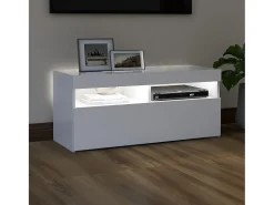Móvel De Tv* Móvel de TV com luzes LED 90x35x40 cm PT800716 Branco