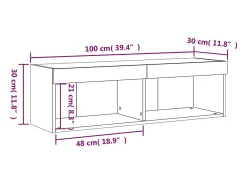 vidaxl Móvel de TV com luzes LED 100x30x30 cm sonoma^ Móvel De Tv