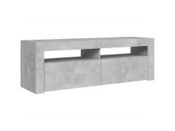 Móvel De Tv| Móvel de TV com luzes LED 120x35x40 cm cimento PT420786 Cinzento