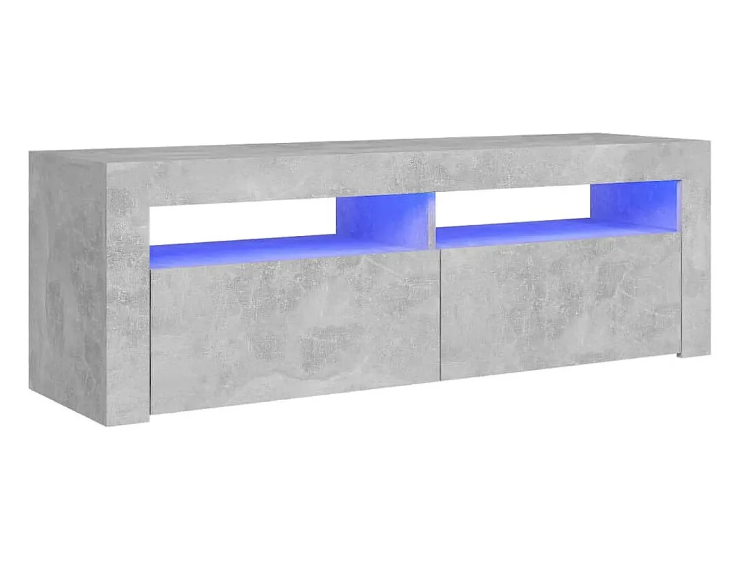 Móvel De Tv| Móvel de TV com luzes LED 120x35x40 cm cimento PT420786 Cinzento