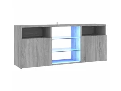Móvel De Tv| Móvel de TV com luzes LED 120x30x50 cm sonoma PT215399 Cinzento